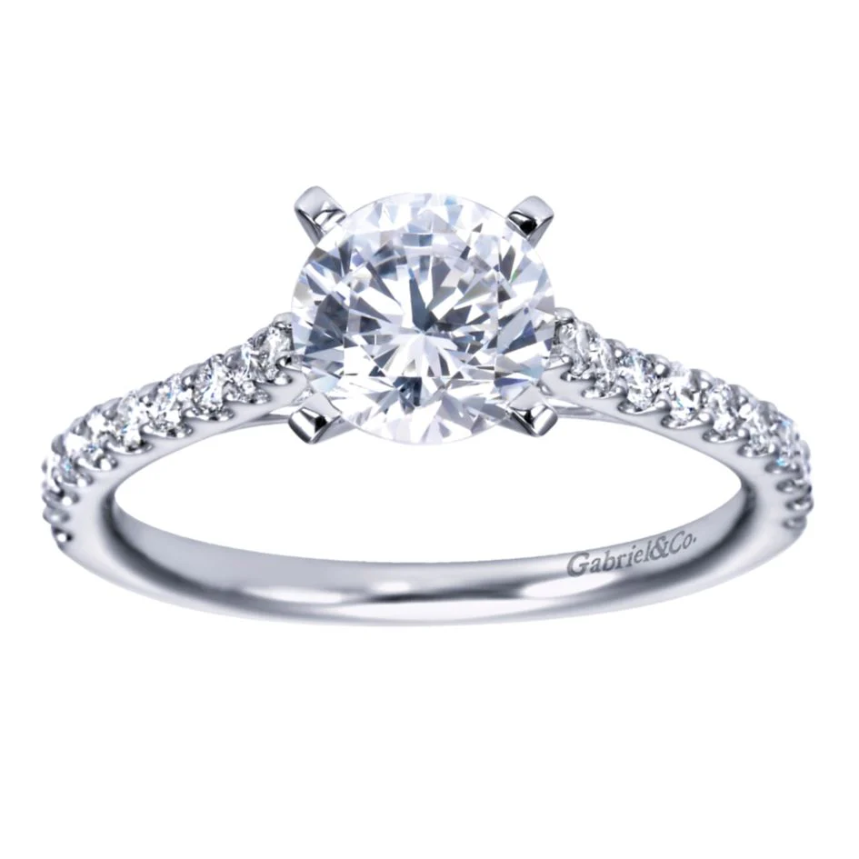 Gabriel Bridal Collection White Gold Straight Engagement Ring (0.3 ctw) - Image 5