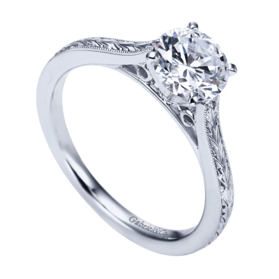 Gabriel Bridal Collection White Gold Straight Engagement Ring - Image 3
