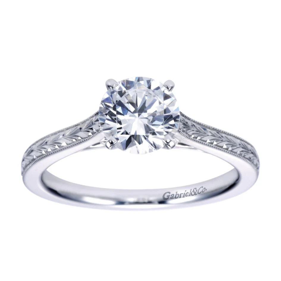 Gabriel Bridal Collection White Gold Straight Engagement Ring - Image 5