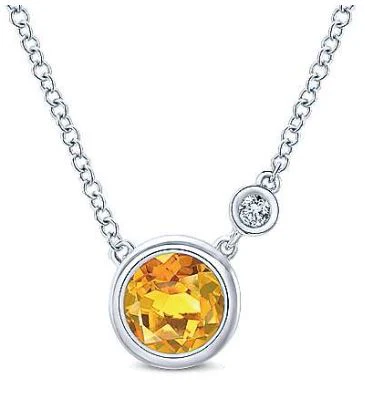 Gabriel & Co. Contemporary Sterling Silver Necklace (0.02 CTW)