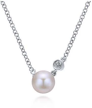 Gabriel & Co. Contemporary Sterling Silver Necklace (0.02 CTW)