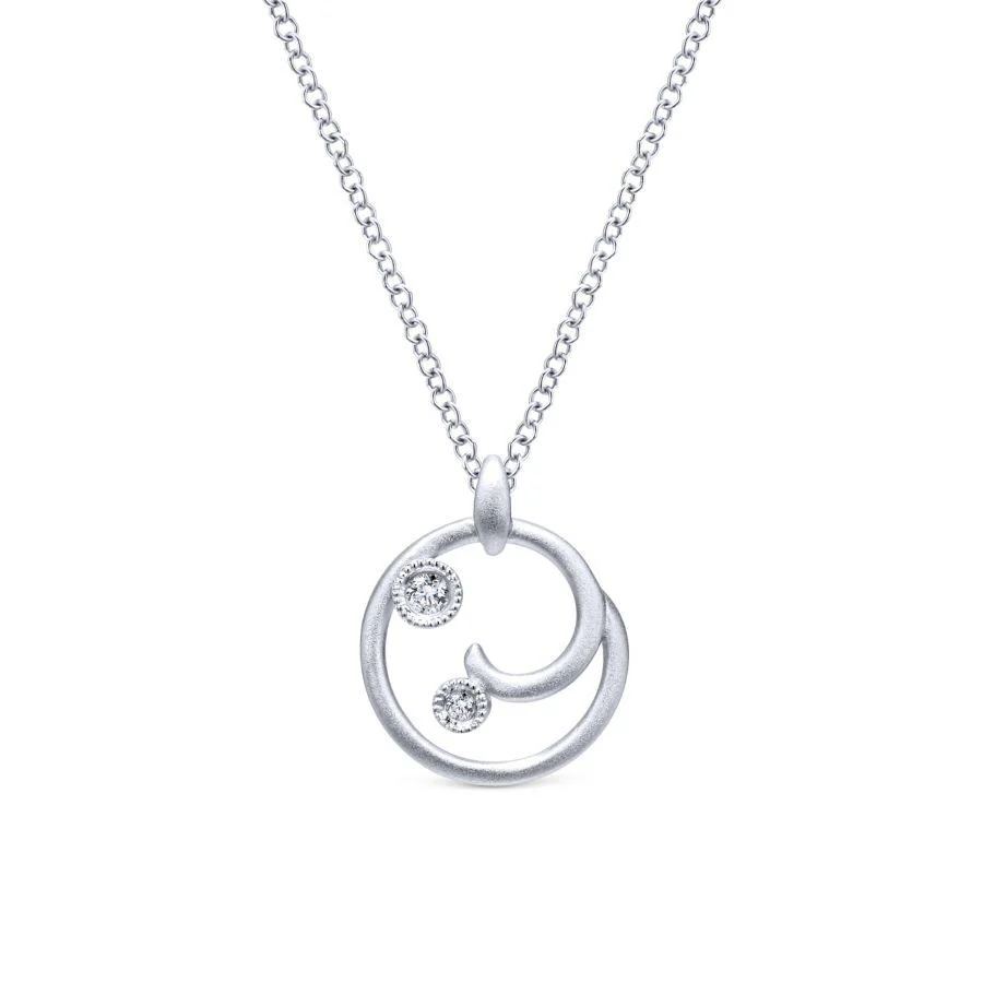 Gabriel & Co. Contemporary Sterling Silver Necklace (0.04 CTW)