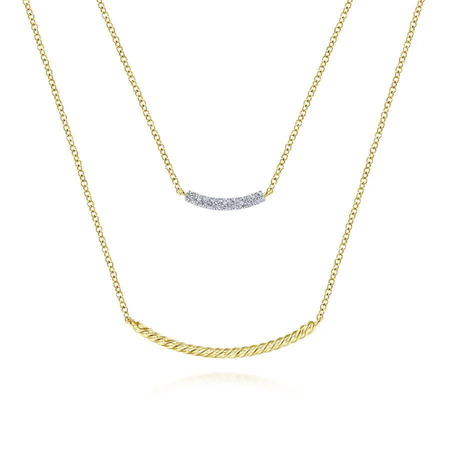 Gabriel & Co. Hampton Yellow Gold Necklace (0.07 CTW) - Image 2