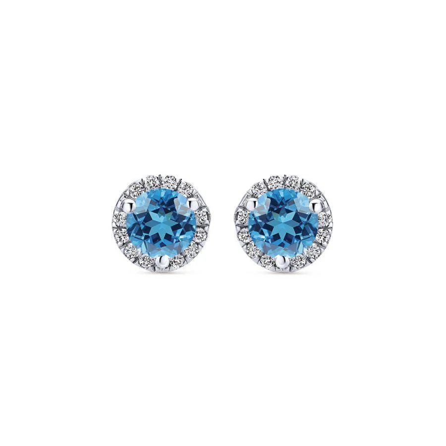 Gabriel & Co. Lusso Color White Gold Earrings (0.07 CTW)