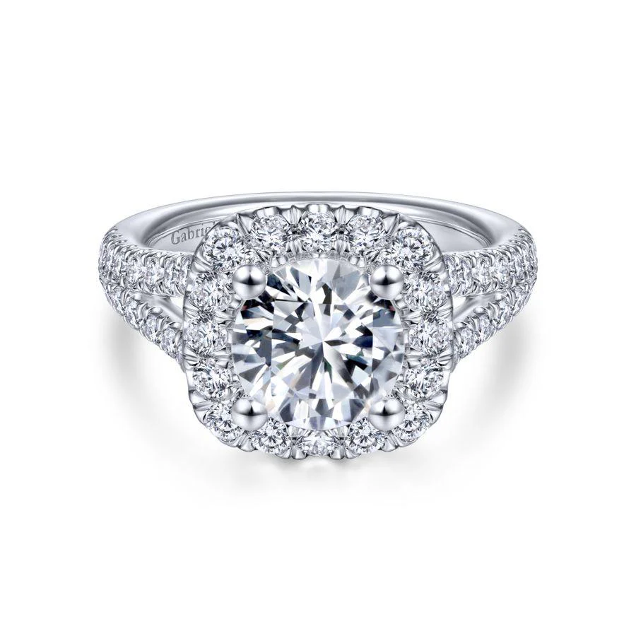 Gabriel Contemporary Collection White Gold Halo Engagement Ring (1.03 CTW)