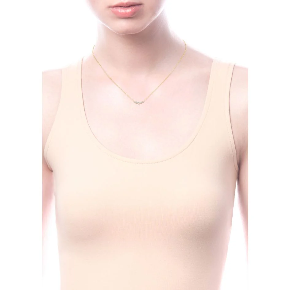 Gabriel Indulgence Collection Yellow Gold Necklace with Arc of Round Diamonds (0.1 CTW) - Image 3