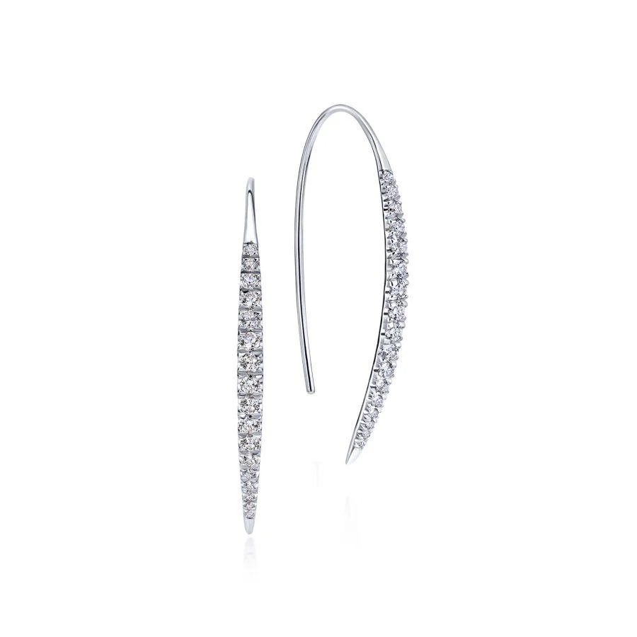 Gabriel Kaslique Collection White Gold Diamond Fashion Drop Earrings (0.45 CTW) - Image 3
