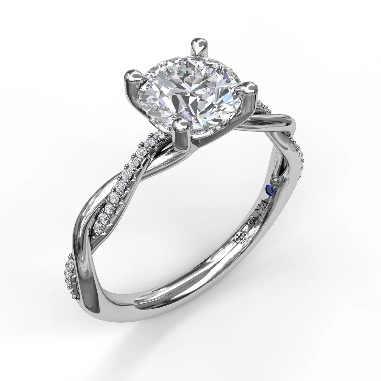 FANA Gold And Diamond Twist Engagement Ring Setting