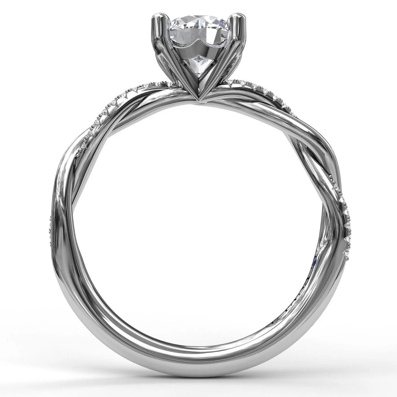 FANA Gold And Diamond Twist Engagement Ring Setting - Image 2