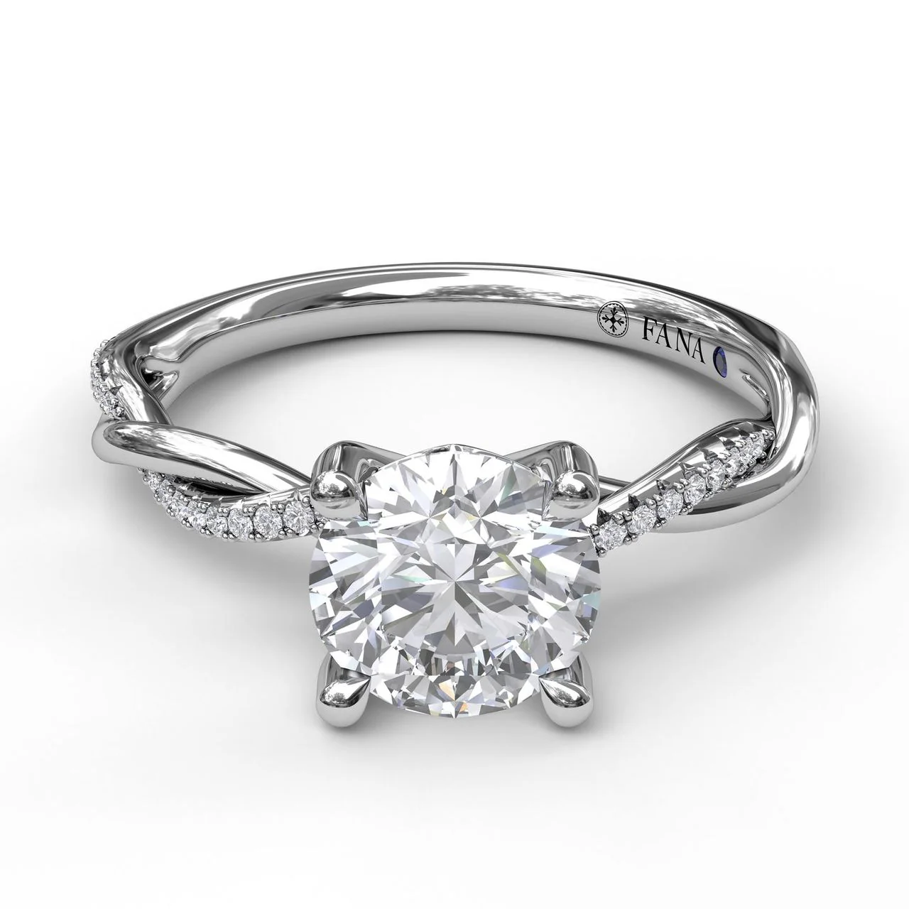 FANA Gold And Diamond Twist Engagement Ring Setting - Image 3