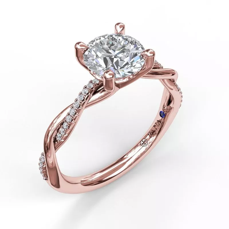 FANA Gold And Diamond Twist Engagement Ring Setting - Image 5