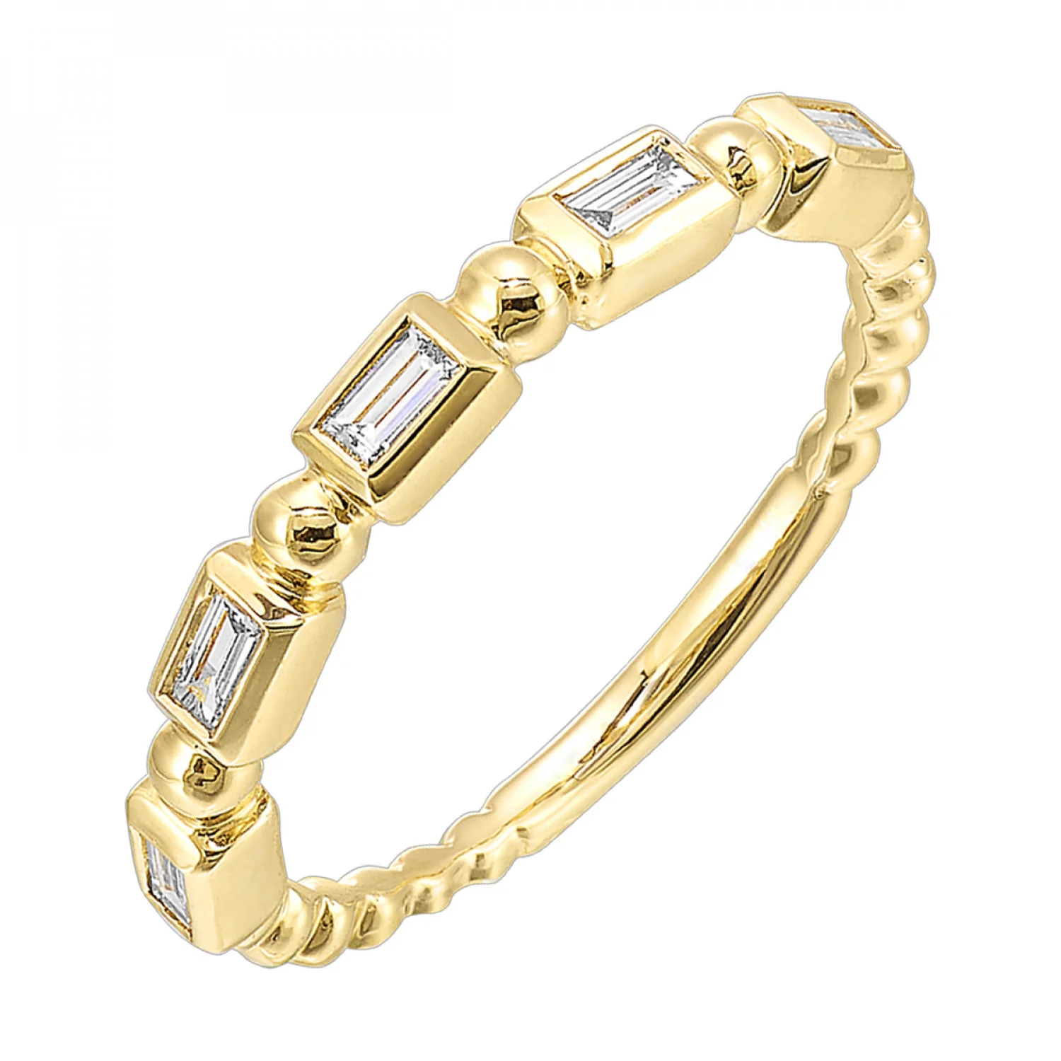 14K Yellow Gold Bezel Set Diamond Ring