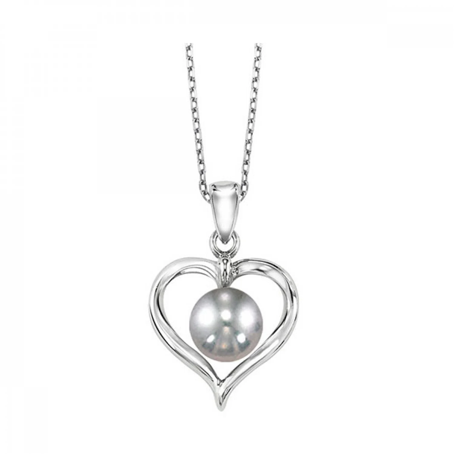 Grey Pearl Heart Shaped Pendant