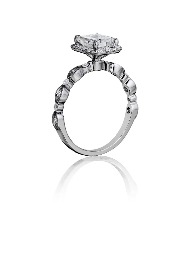 Henri Daussi Cushion Collection Diamond Ring Setting (0.30 CTW) - Image 2