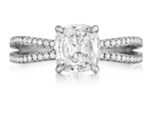 Henri Daussi Cushion Collection Diamond Ring Setting (0.35 CTW)