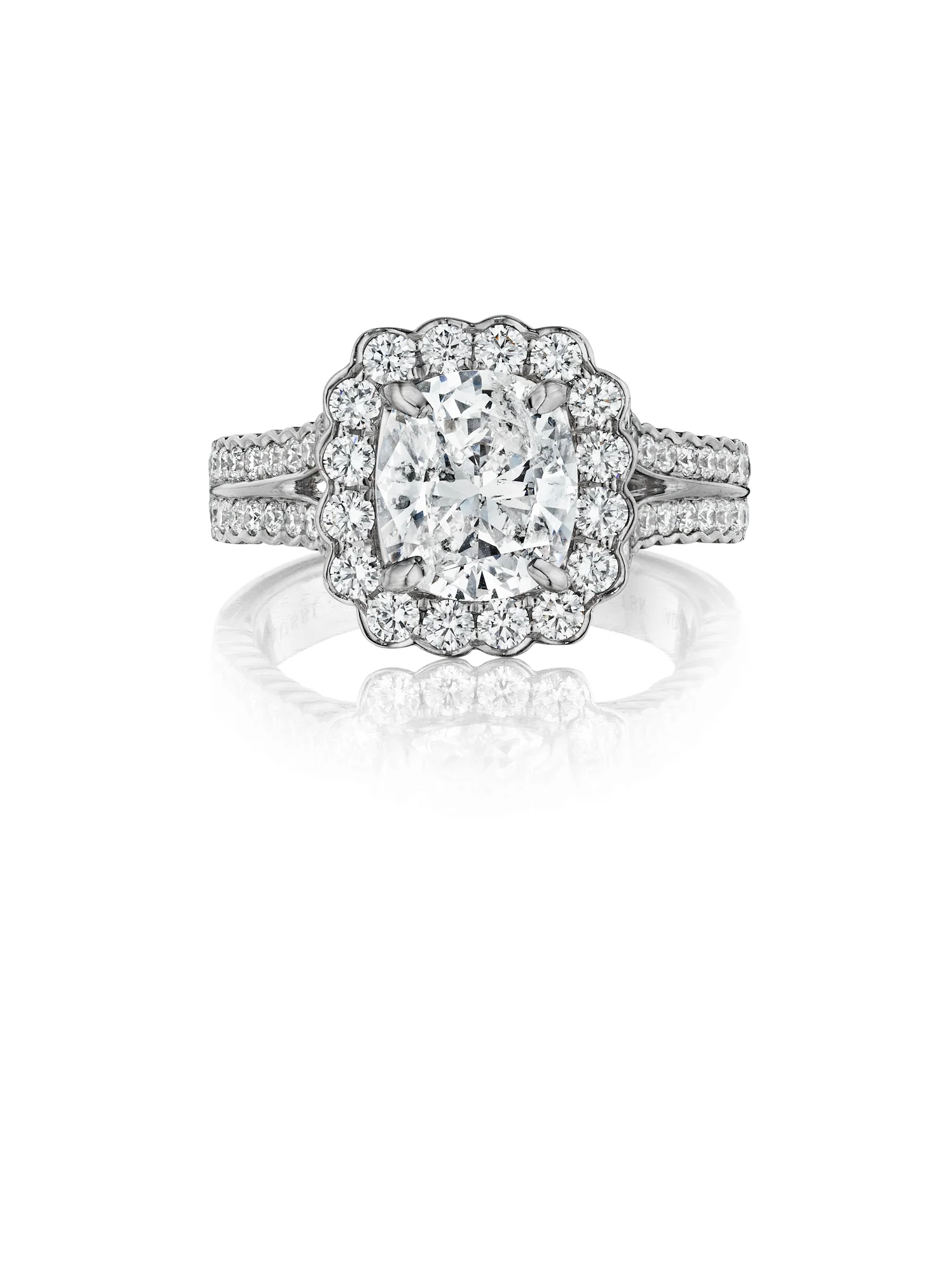 Henri Daussi Cushion Collection Diamond Ring Setting (0.8 CTW)