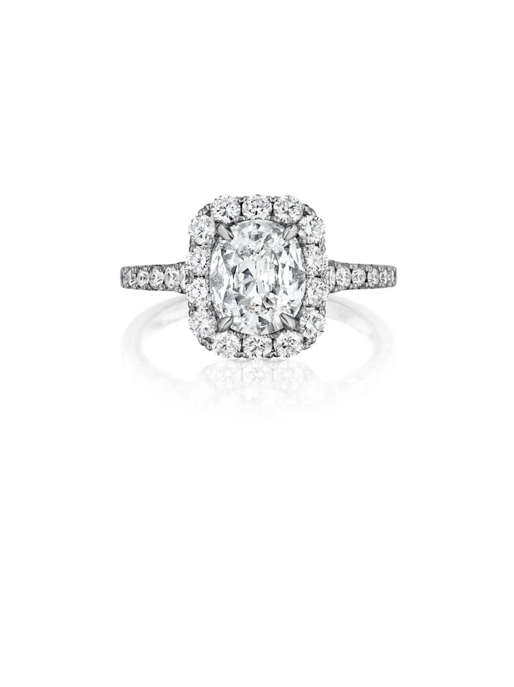 Henri Daussi Cushion Collection Diamond Ring Setting (0.80 CTW)