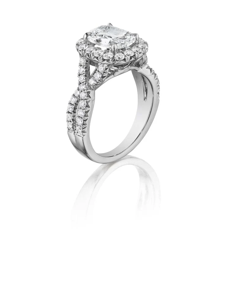 Henri Daussi Cushion Collection Diamond Ring Setting (0.95 CTW) - Image 2