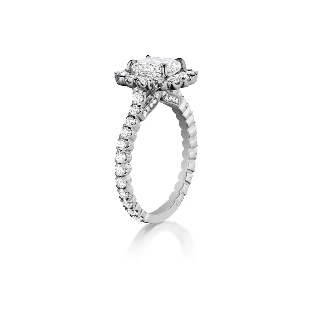 Henri Daussi Cushion Collection Diamond Ring Setting (1.10 CTW) - Image 2