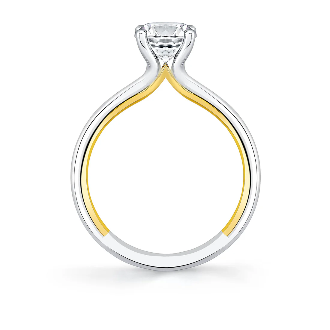 Iconelle Solitaire Two Tone Engagement Ring - Cecily - Image 3