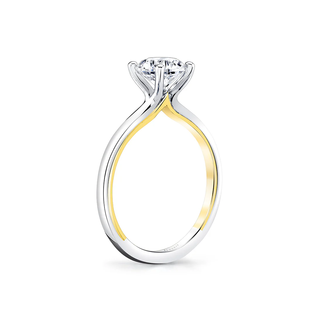 Iconelle Solitaire Two Tone Engagement Ring - Cecily - Image 5