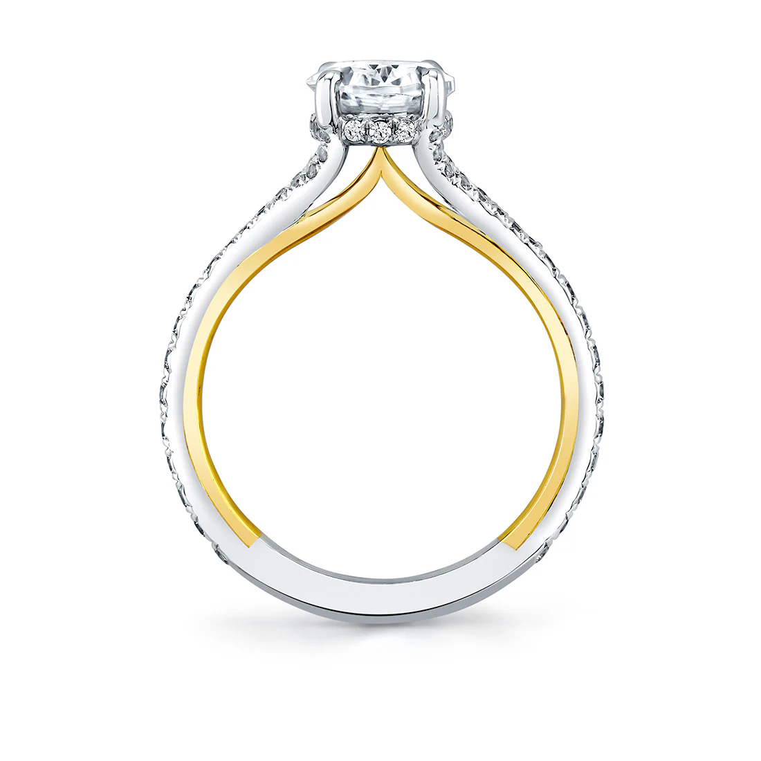 Iconelle Two Tone Shell Taper Engagement Ring - Whitney - Image 3