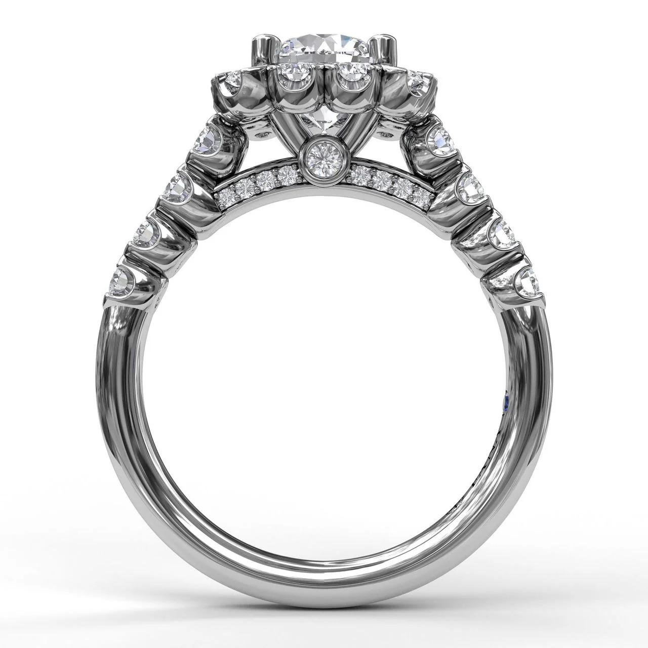 FANA Large Cushion Halo Engagement Ring Setting - Image 2