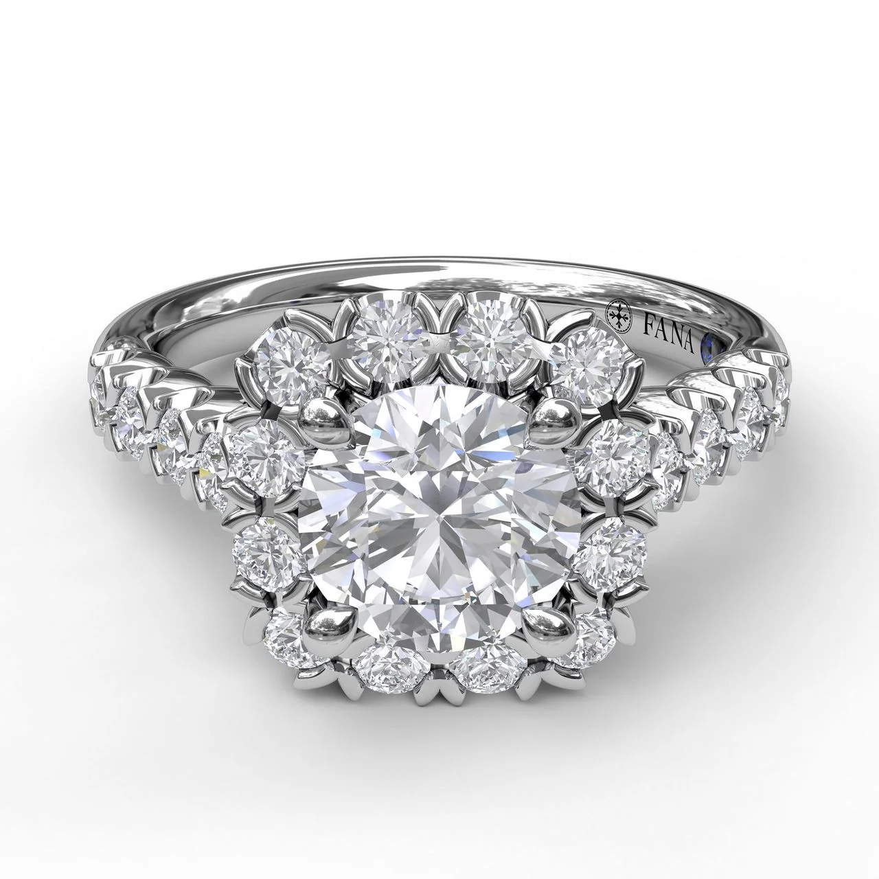 FANA Large Cushion Halo Engagement Ring Setting - Image 3