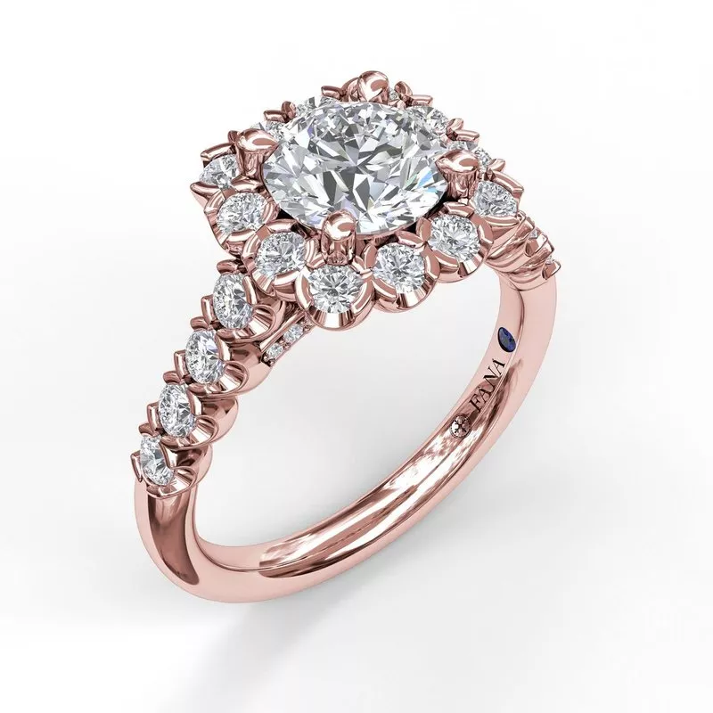 FANA Large Cushion Halo Engagement Ring Setting - Image 5