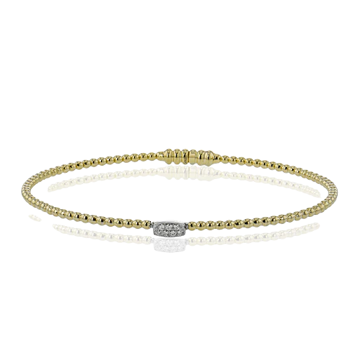 Simon G Beaded Bangle in 18k Gold with Diamonds