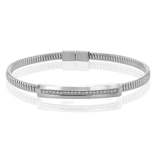 Simon G Cable Bangle in 18k Gold with Diamonds
