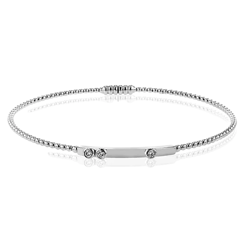 Simon G Beaded Bangle in 18k Gold with Diamonds