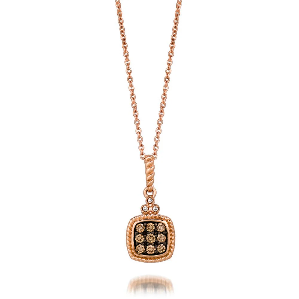 Le Vian® Chocolate by Petite Le Vian® 14k Strawberry Gold® Pendant .17ctw