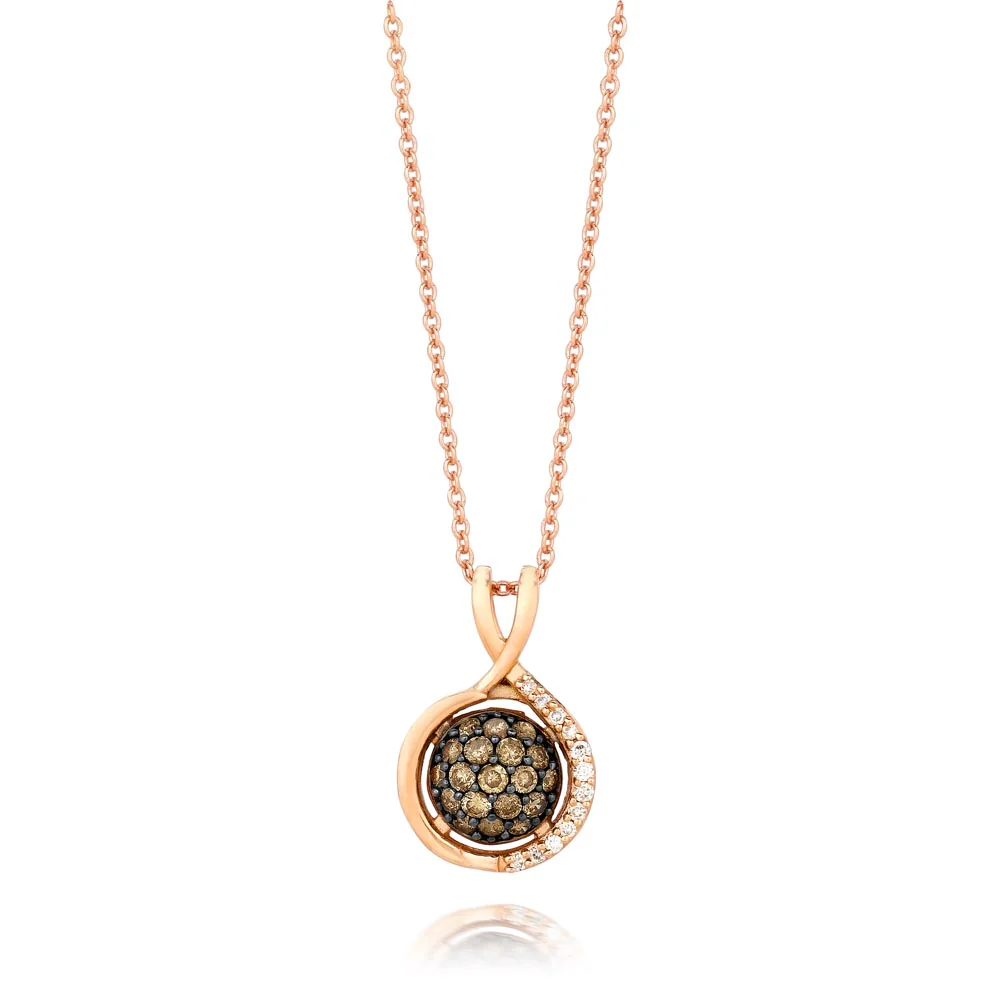 Le Vian® Chocolate by Petite Le Vian® 14k Strawberry Gold® Pendant .27 ctw