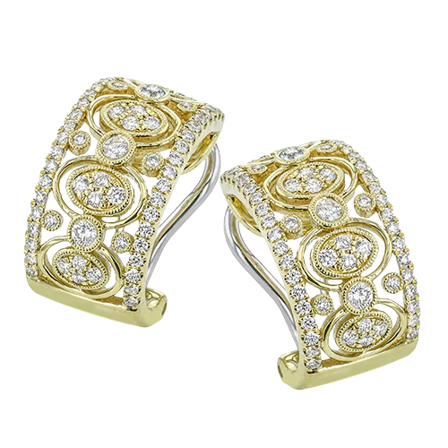 Simon G le2131 Trellis Earrings in 18k Gold with Diamonds