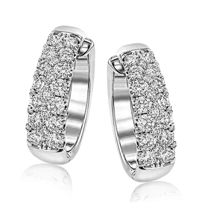 Simon G le4391 Hoop Earrings in 18k Gold with Diamonds