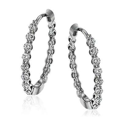 Simon G le4546 Hoop Earrings in 18k Gold with Diamonds