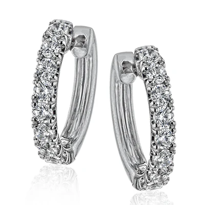 Simon G le4552 Hoop Earring in 18k Gold with Diamonds