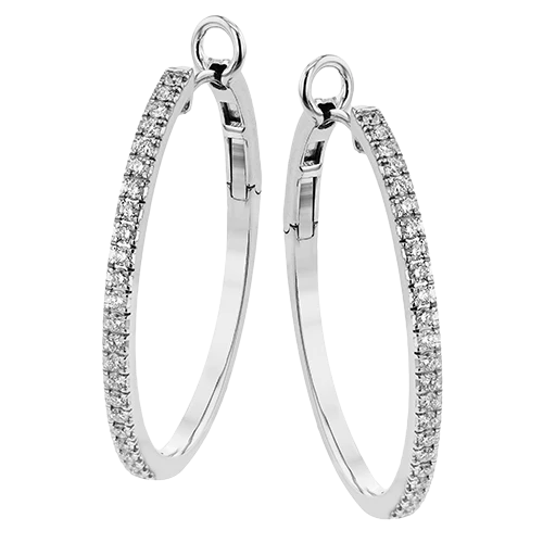Simon G le4615 Hoop Earring in 18k Gold with Diamonds