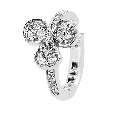 Simon G le4628 Flower Cuff Earring in 18k Gold with Diamonds