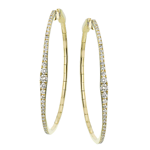 Simon G le4651 Hoop Earrings in 18k Gold with Diamonds
