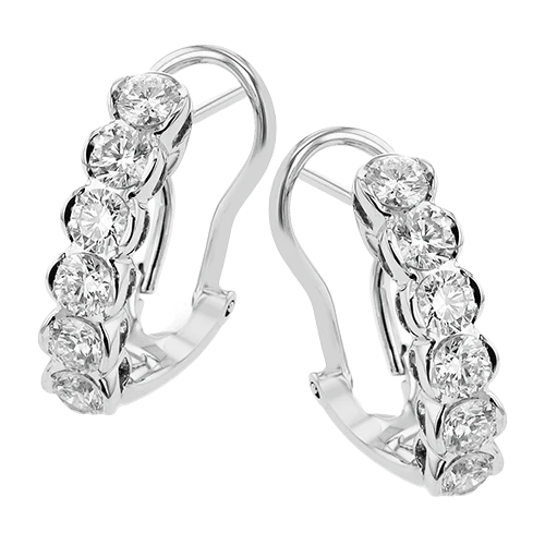 Simon G le4659 Hoop Earrings in 18K Gold with Diamonds
