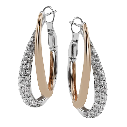 Simon G le4676 Hoop Earring in 18k Gold with Diamonds