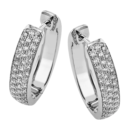 Simon G le4679 Hoop Earring in 18k Gold with Diamonds