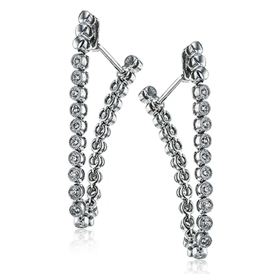 Simon G me2107 Hoop Earrings in 18k Gold with Diamonds