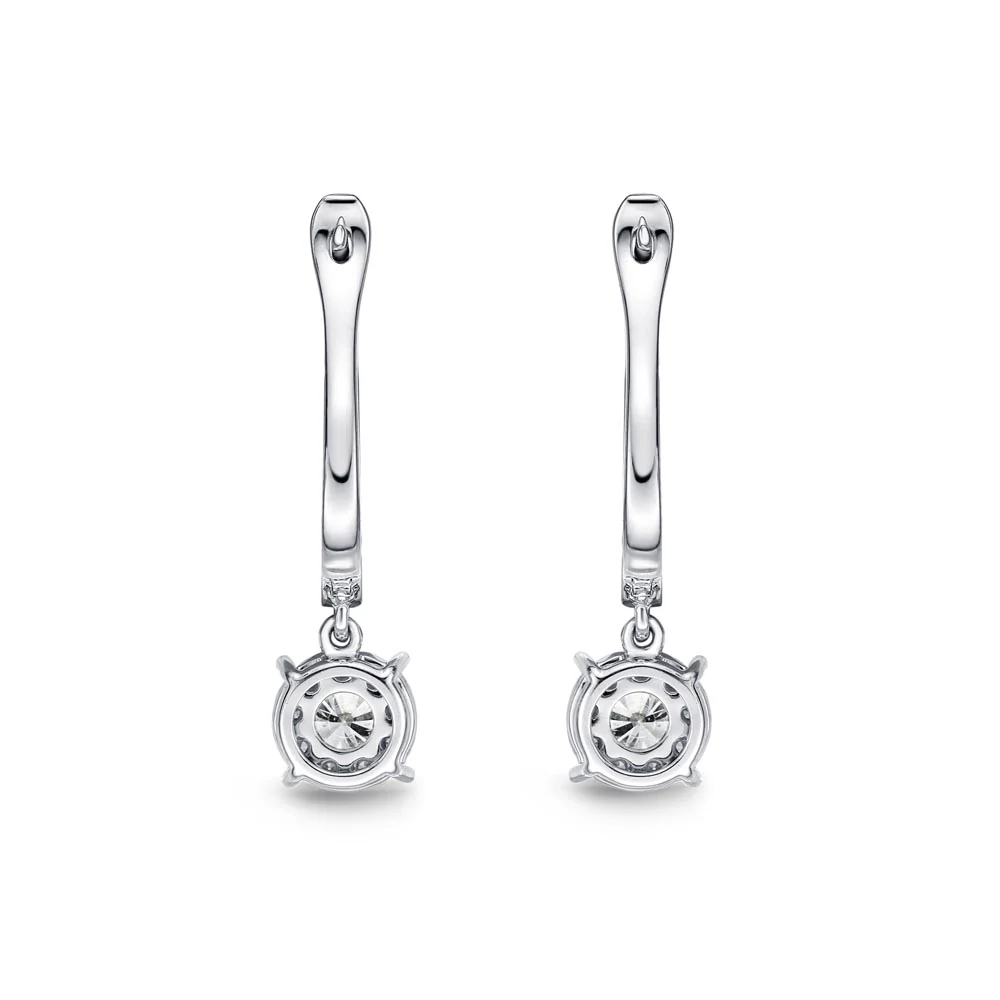IDC Signature Collection: White Gold Bouquet Drop Earrings .55ctw approx. (.10 centers) - Image 3