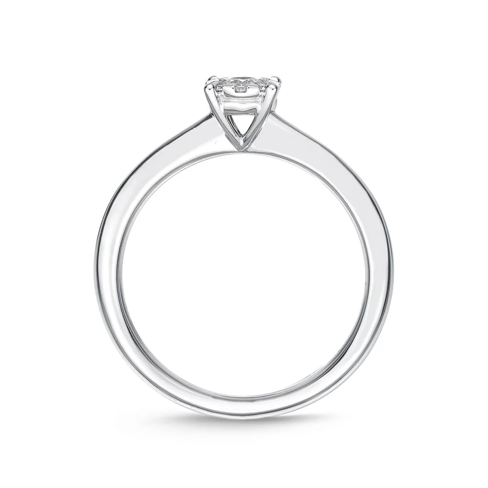 IDC Signature Collection: White Gold Round Bouquet Solitaire Engagement Ring .21ctw approx. (.15 center) - Image 3