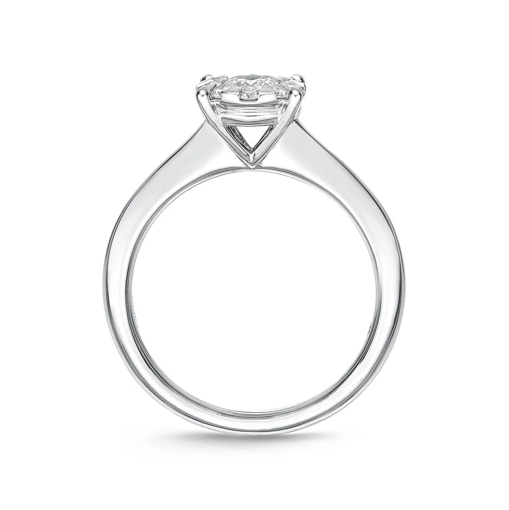 IDC Signature Collection: White Gold Round Bouquet Solitaire Engagement Ring .47ctw approx. (.30 center - Image 3