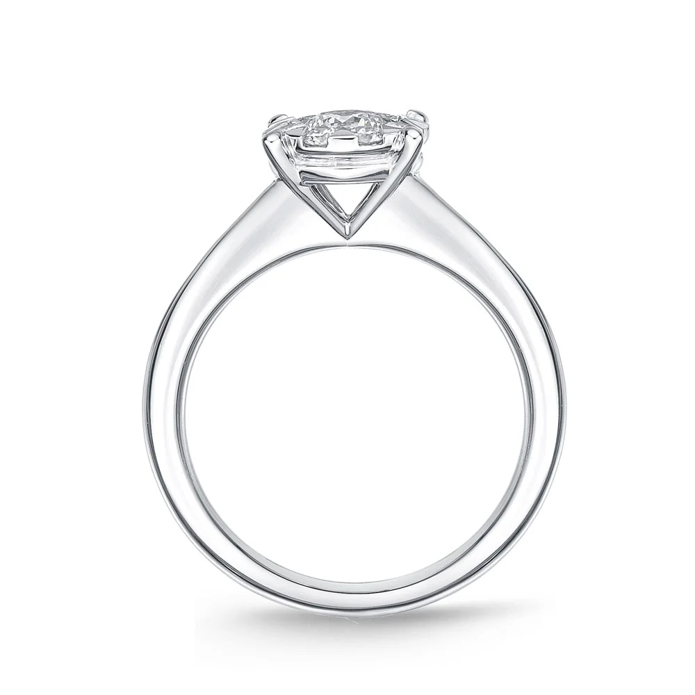 IDC Signature Collection: White Gold Round Bouquet Solitaire Engagement Ring .63ctw approx. (.40 center) - Image 3