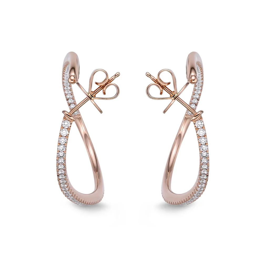 IDC Signature Collection: Rose Gold Diamond Twist Hoop Earring (2ctw approx.) - Image 3
